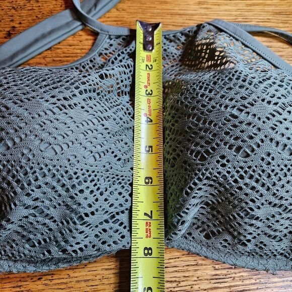 Venus Sage Green Halter Bikini Swim Top 32D 34C 36B Adjustable Boho Chic Beach - Picture 5 of 7